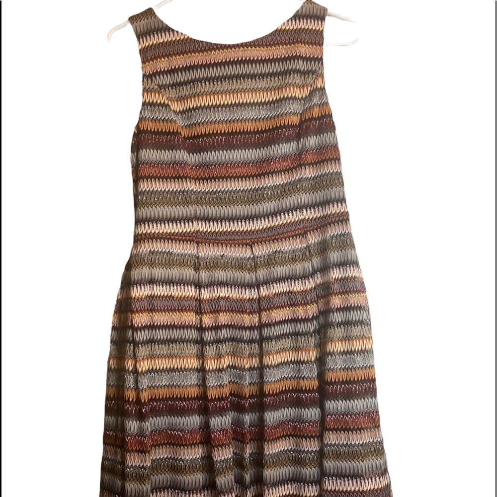 Muse sleeveless lined striped a lined shift Dress 10 knee length multicolor
